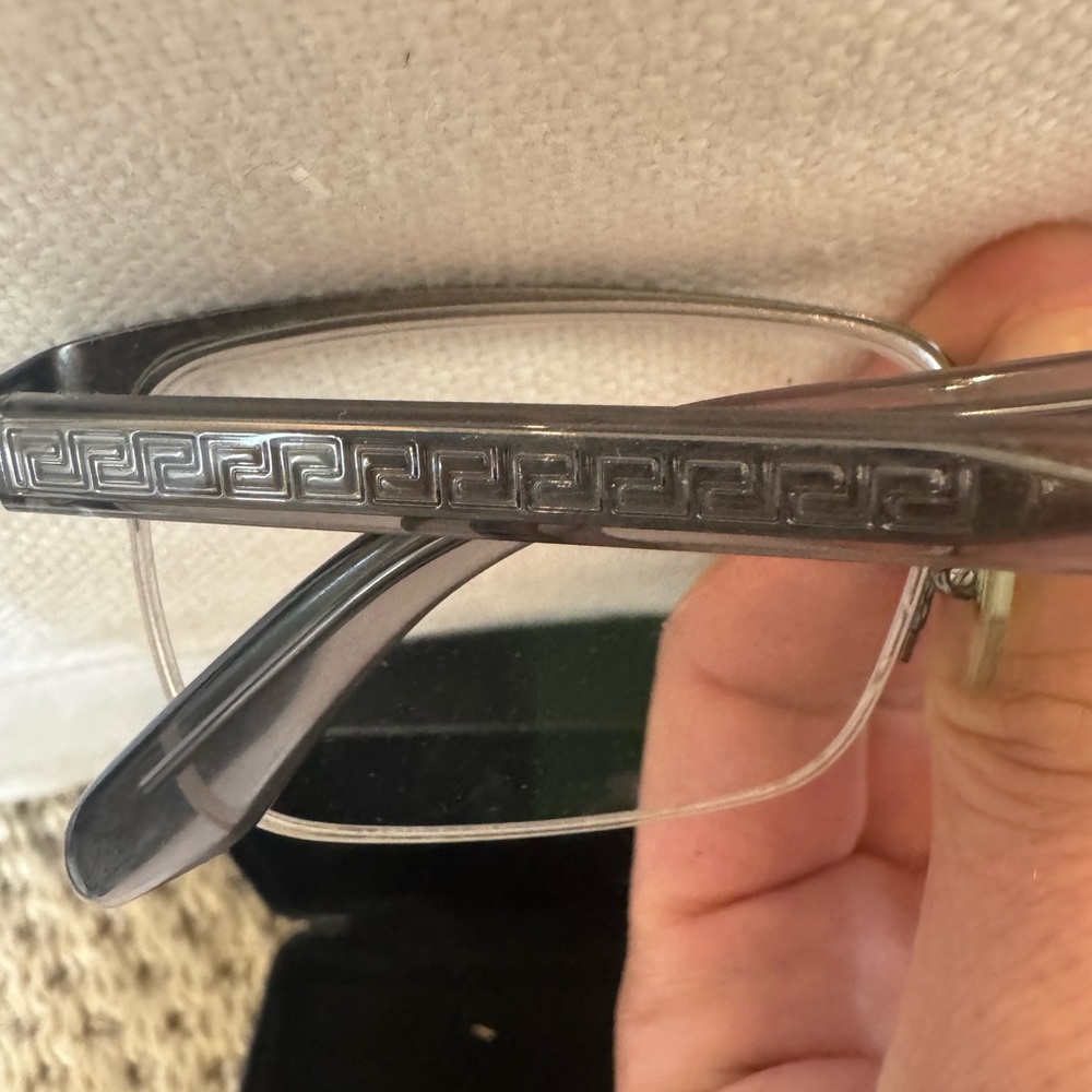 Versace Silver Rectangular Eyeglasses Frames With… - image 4